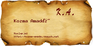 Kozma Amadé névjegykártya